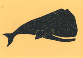  Dibujo de Evripides & His Tragedies, figura de una Ballena que encima de la cabeza parece una montaña o volcan, título Kalamos