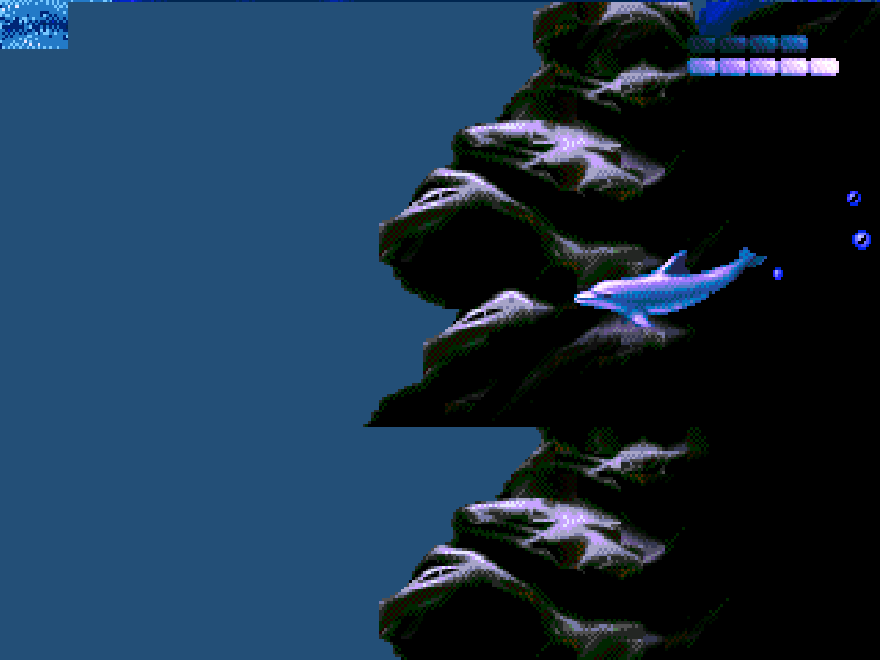  GIF : un dofi salta al mar amb lluna pixelat sembla un game