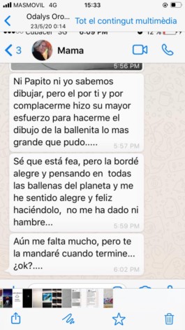  Ni papito ni yo sabemos dibujar, pero él por ti y por complacerme hizo el mayor esfuerzo por dibujarme la Ballenita lo más grande que pudo.. La bordé pensando en todas las Ballenas del planeta y me he sentido alegre y feliz haciéndolo, no me ha dado ni hambre..