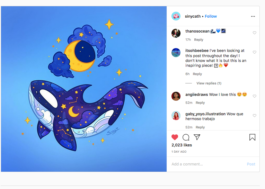  Captura de Pantalla de Missatge de Laura Aixalà amb un enllaç de Instagra, dibuix d'una orca amb fons bl i una lluna amb estrelles a sobre